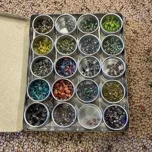 Various brads and eyelets for crafts